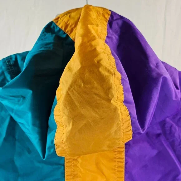 Nike Jacket Boys Large 14/16 Windbreaker Hoodie Color Block Zip Lined Hooded
